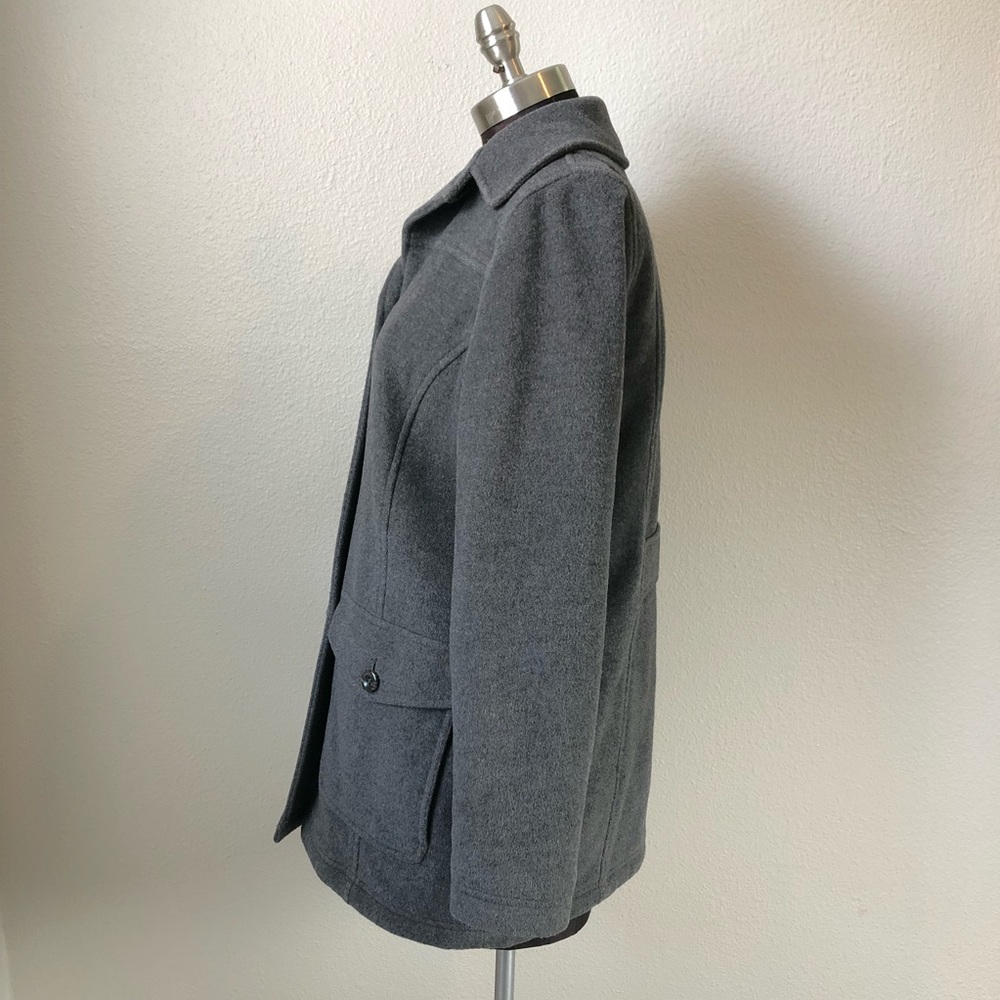 LL Bean Gray Women’s Wool 3 Button Coat Small - Picture 2 of 8
